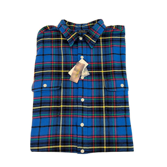 Ralph Lauren Other - Polo Ralph Lauren Flannel Workshirt BIG & TALL Men's BLUE Plaid SHIRT 3XLT